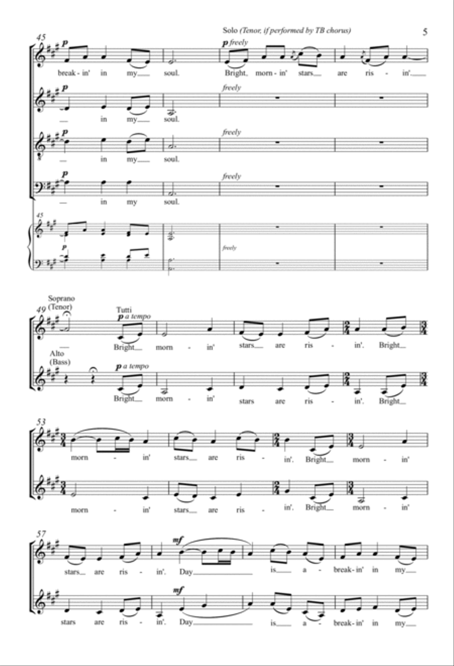 Bright Morning Stars 4-Part scores gallery preview page 4