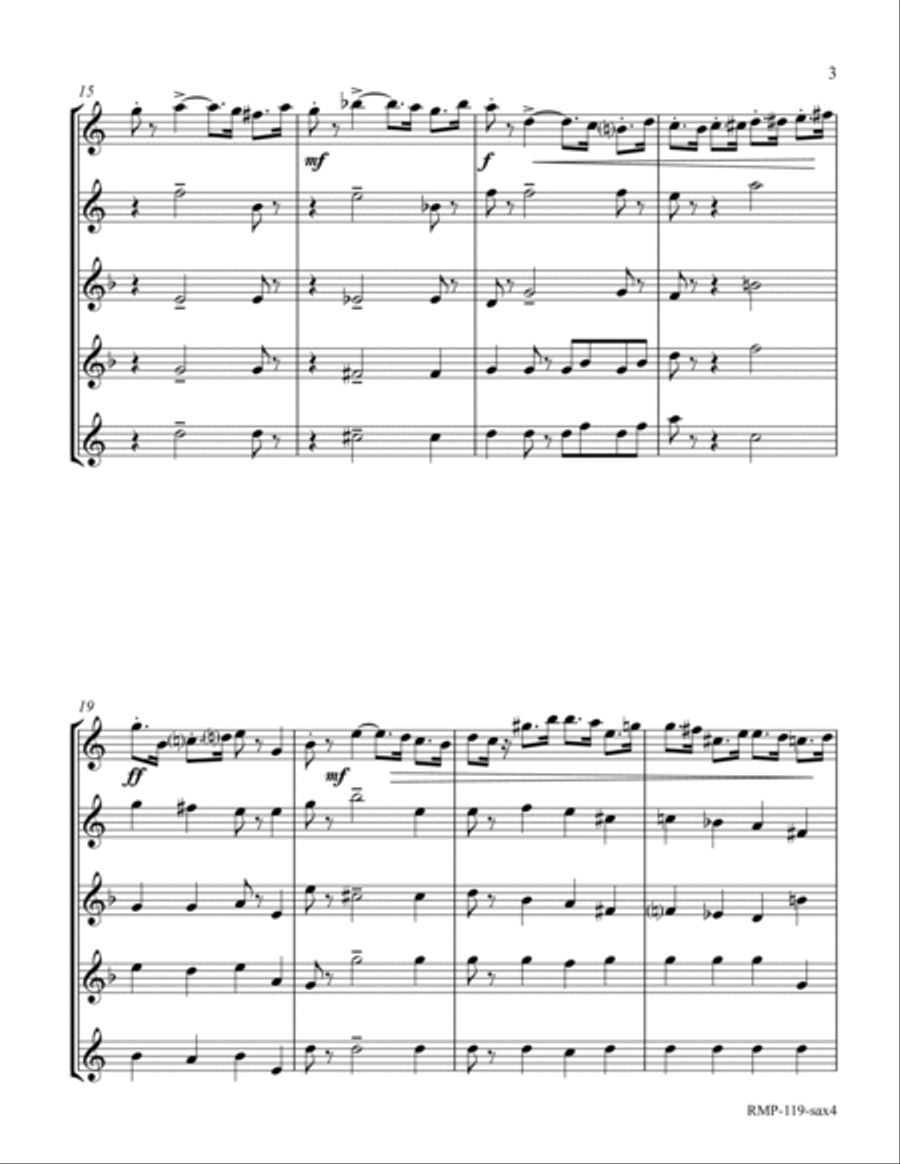 Verdi - Triumphal March (from Aida for Sax Quartet) Saxophone Quartet scores gallery preview page 3
