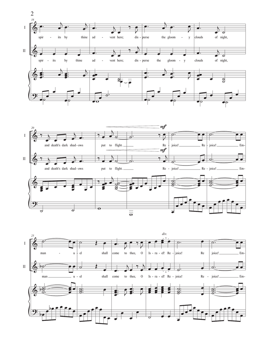 O Come, O Come Emmanuel 2-Part scores gallery preview page 2