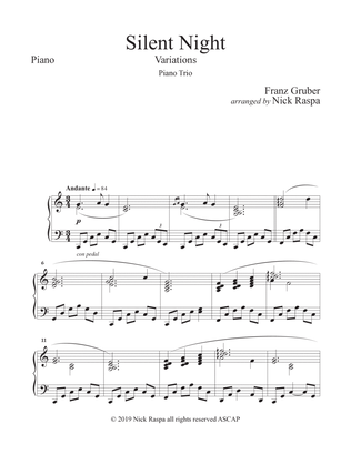Book cover for Silent Night - Variations (Piano Trio) piano part