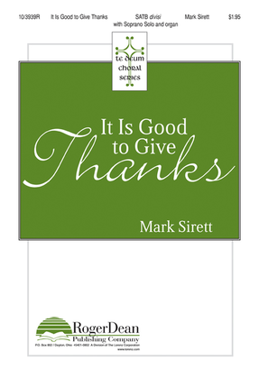 Book cover for It Is Good to Give Thanks