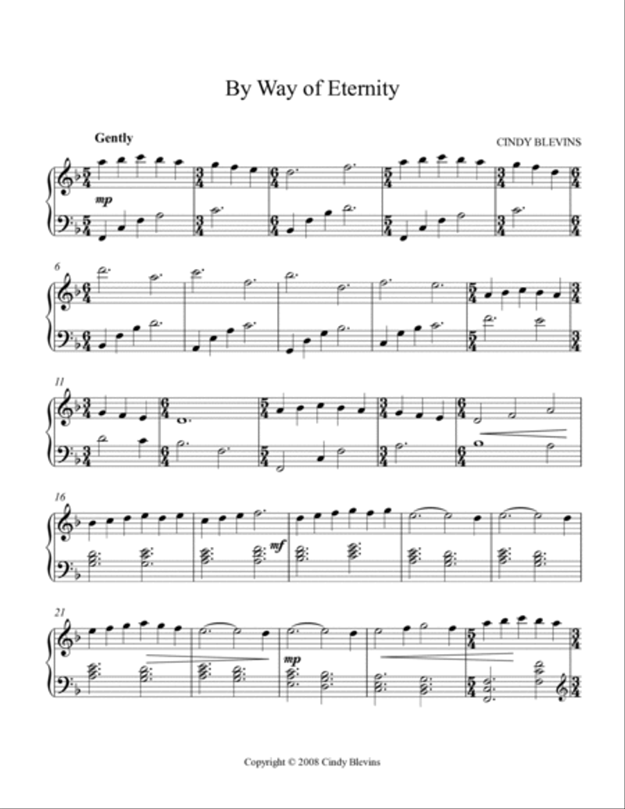 By Way Of Eternity, original piano solo Piano Solo scores gallery preview page 2