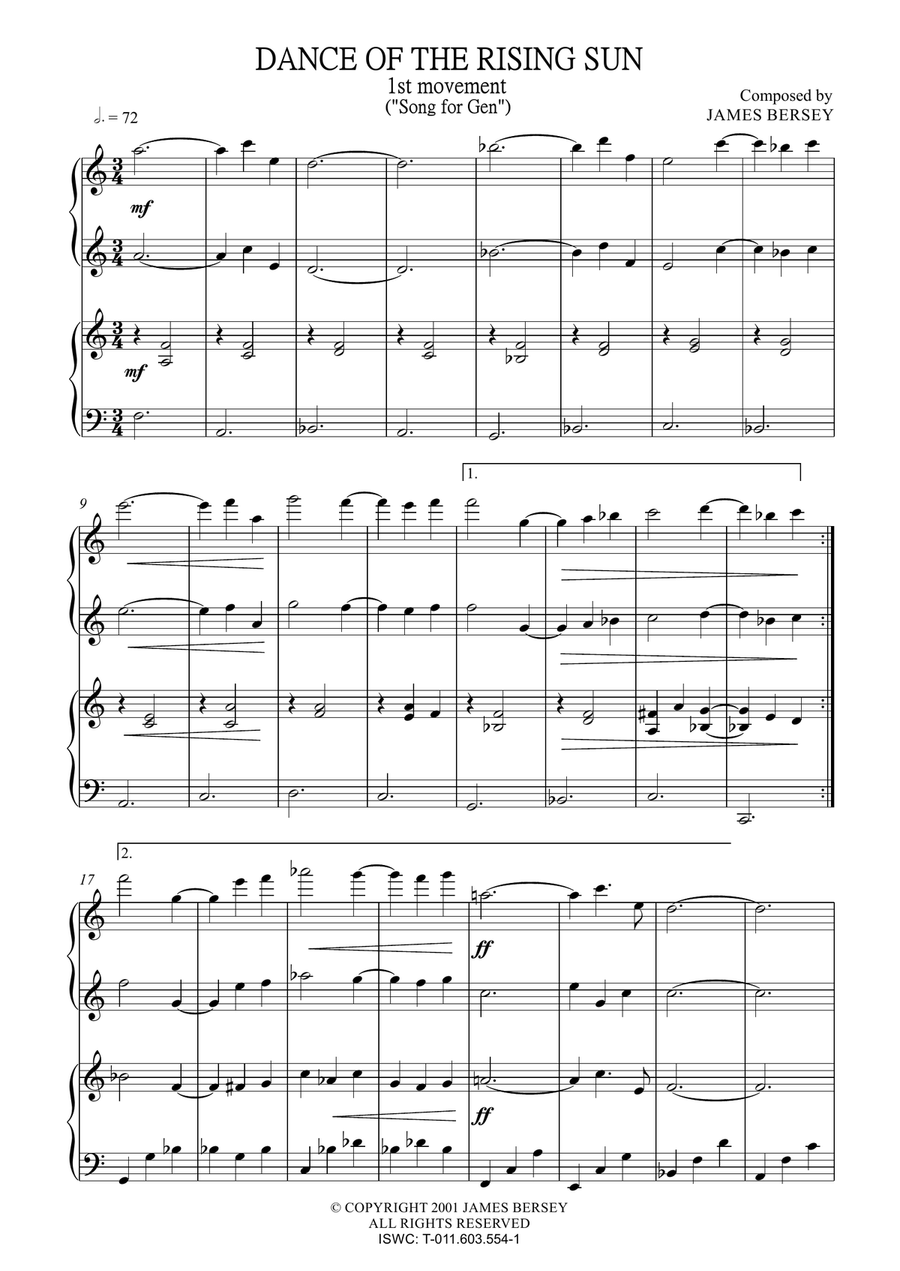 Dance of the Rising Sun (Piano Duet) Chamber Music scores gallery preview page 3