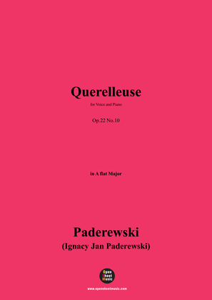 Book cover for Paderewski-Querelleuse(1904),Op.22 No.10,in A flat Major