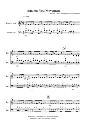 Autumn "Four Seasons" for Trumpet and Double Bass Duet