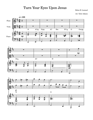 Book cover for Turn Your Eyes Upon Jesus (Flute and Viola Duet with Piano)