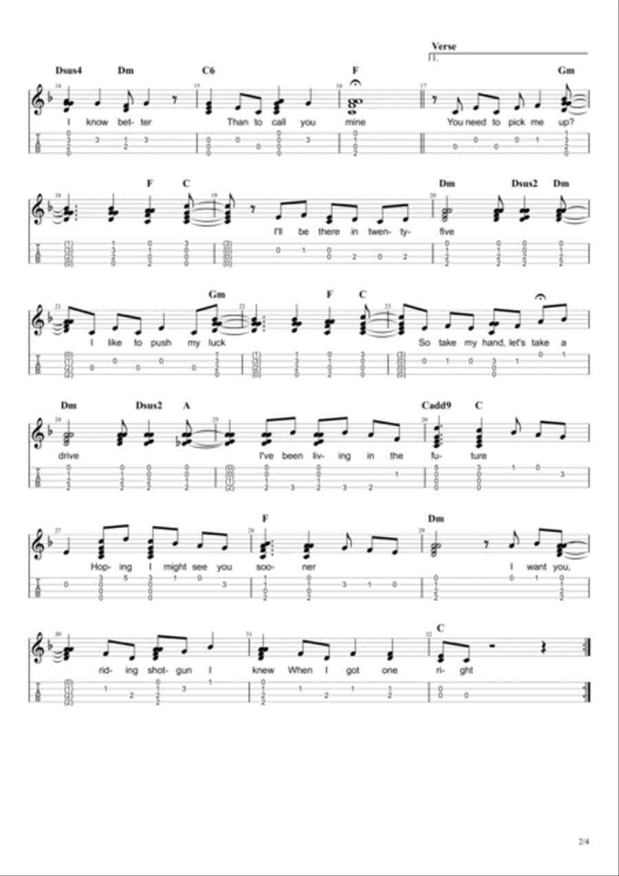 Let's Fall In Love For The Night Ukulele scores gallery preview page 2
