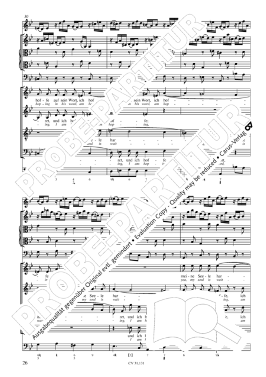 Form the deep, Lord, cried I, Lord, to Thee (Aus der Tiefe rufe ich, Herr, zu dir) 4-Part scores gallery preview page 27