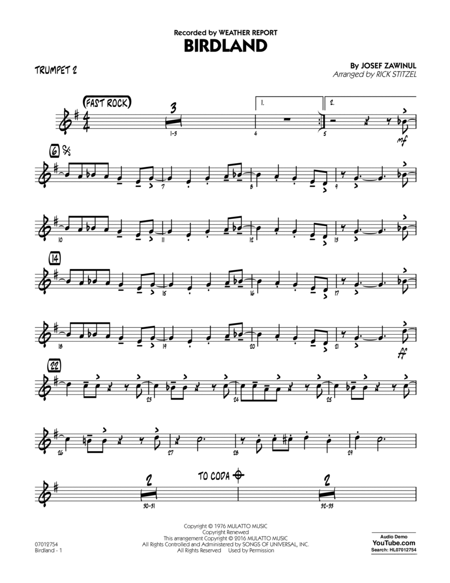 Birdland - Trumpet 2