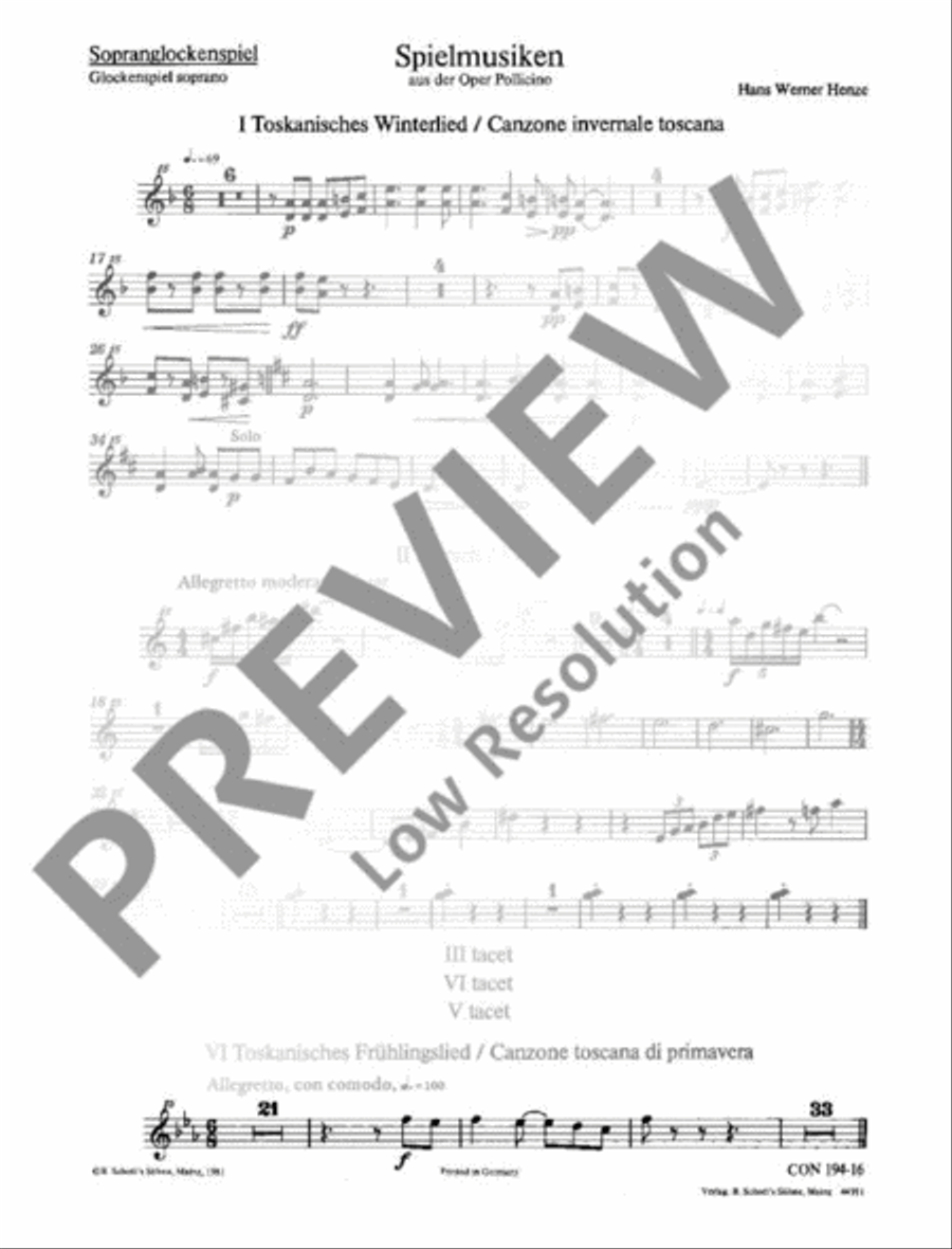 Pollicino Spielmusiken Pollicino Spielmusiken Glockenspiel scores gallery preview page 2