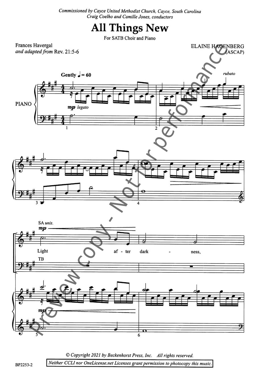 All Things New (Hagenberg) 4-Part scores gallery preview page 3