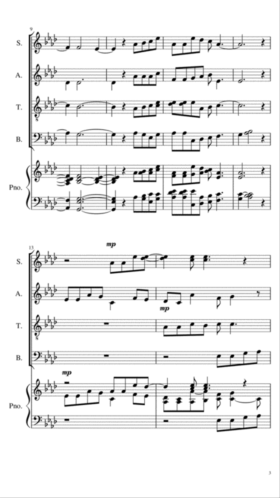Rest and Reflection 4-Part scores gallery preview page 3