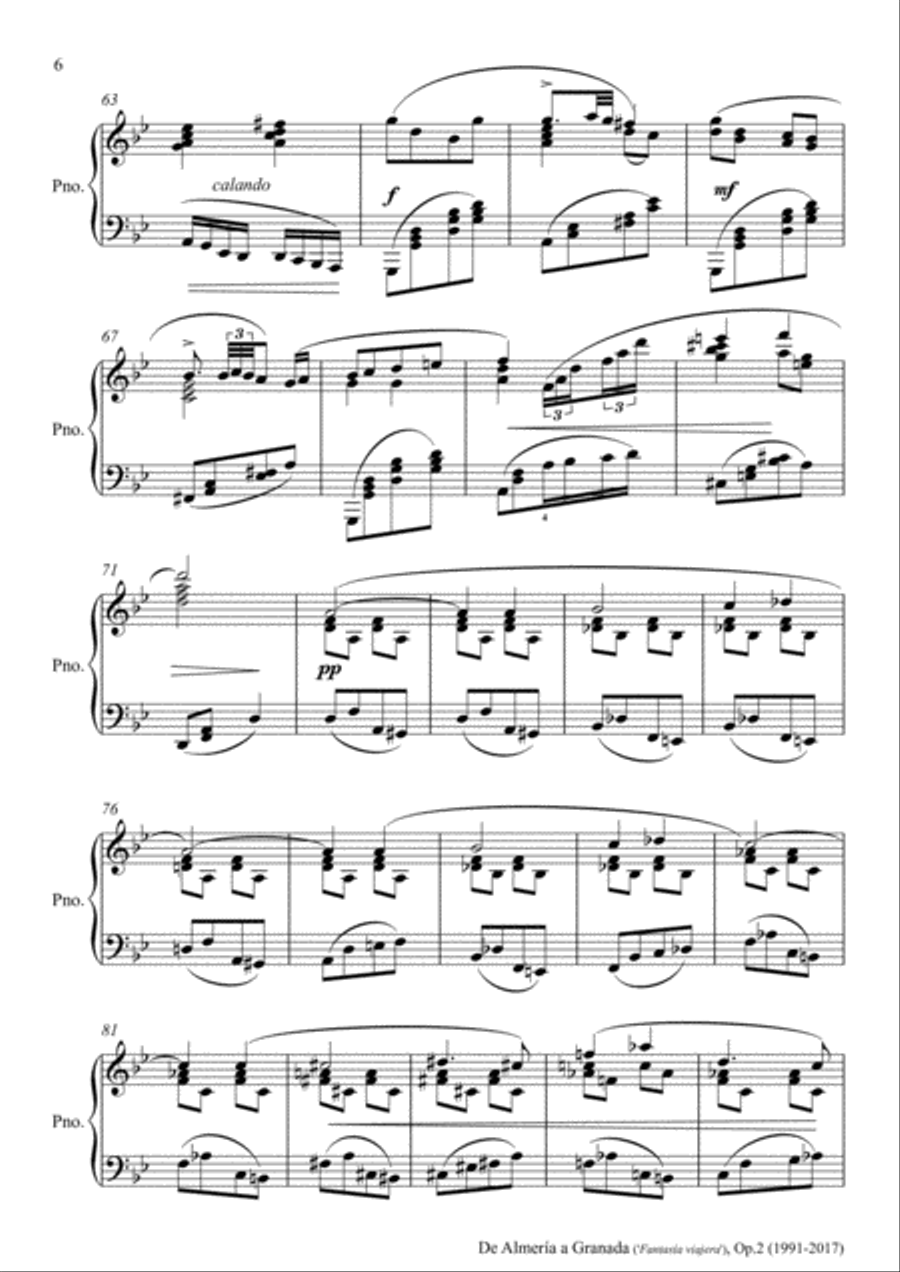 De Almería a Granada, Op.2 ('Fantasía viajera') (2017) Piano Solo scores gallery preview page 6
