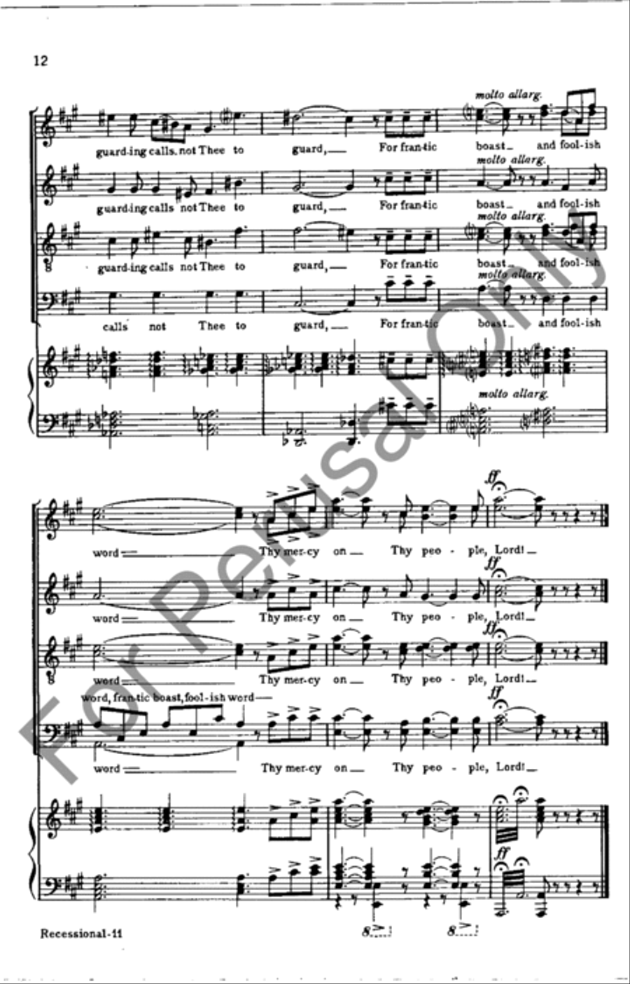 Recessional Recessional 4-Part scores gallery preview page 12