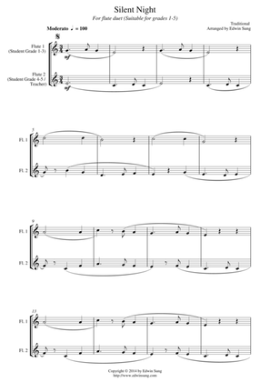 Silent Night (for flute duet, suitable for grades 1-5)