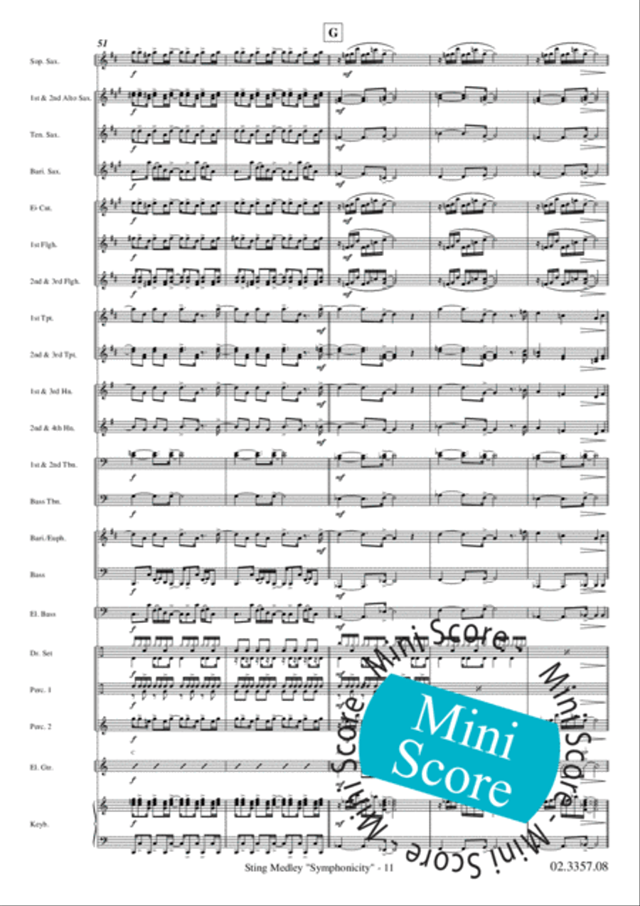 Sting Medley Sting Medley Fanfare Band scores gallery preview page 15