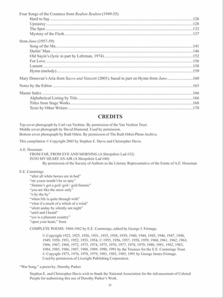 The Marc Blitzstein Songbook - Volume 3 Voice Solo scores gallery preview page 3
