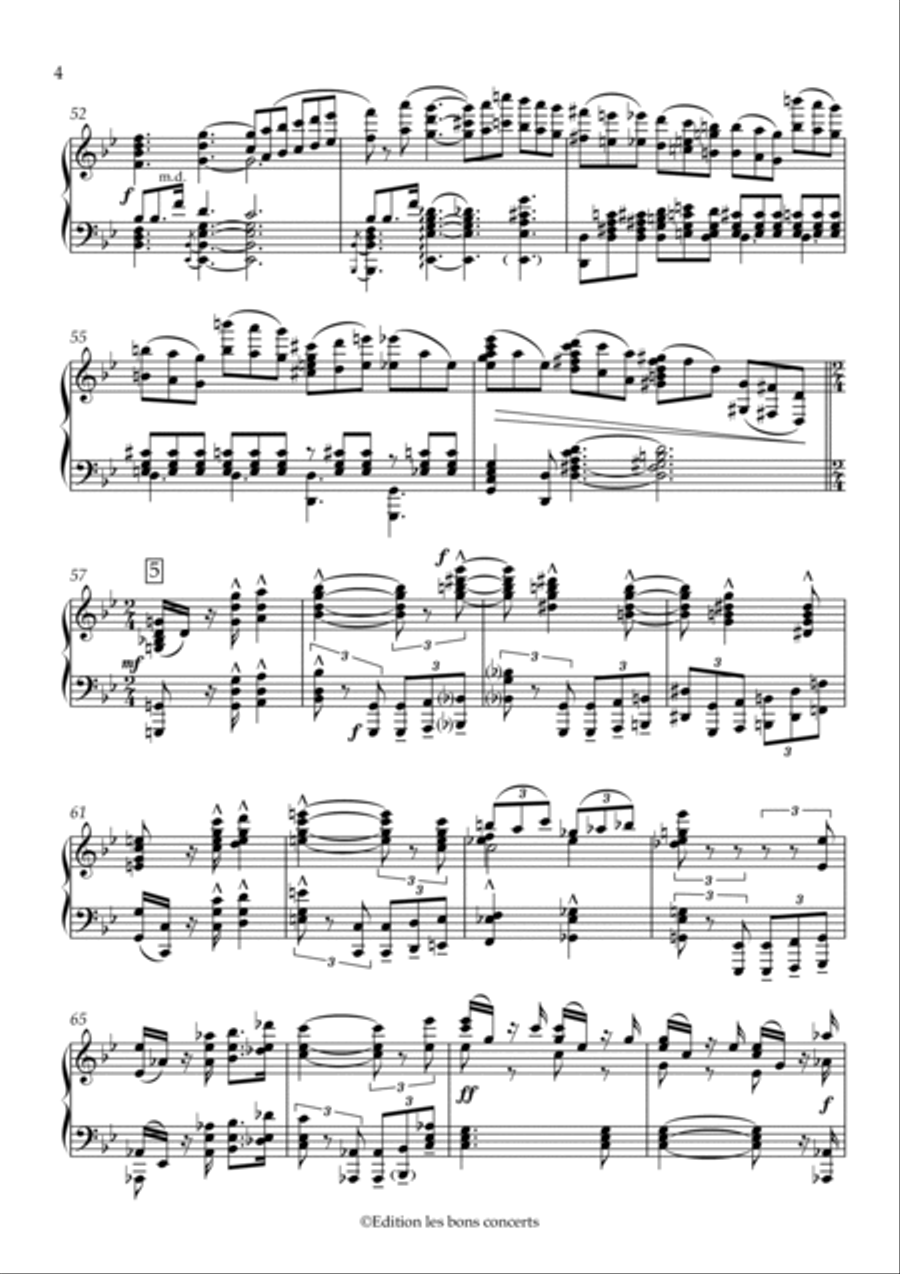 Dora Pejačević: Ouverture in D minor for large orchestra, (op.49) / Arrangement for piano by Yuki Piano Solo scores gallery preview page 5