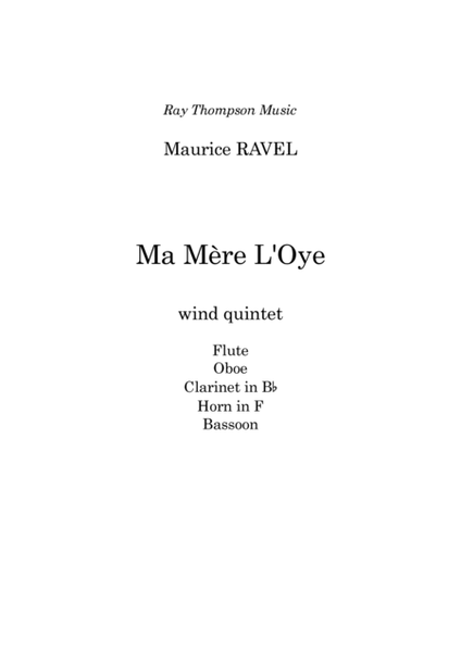 Ravel: Ma Mère L'Oye (Mother Goose Suite) (Complete) - wind quintet image number null