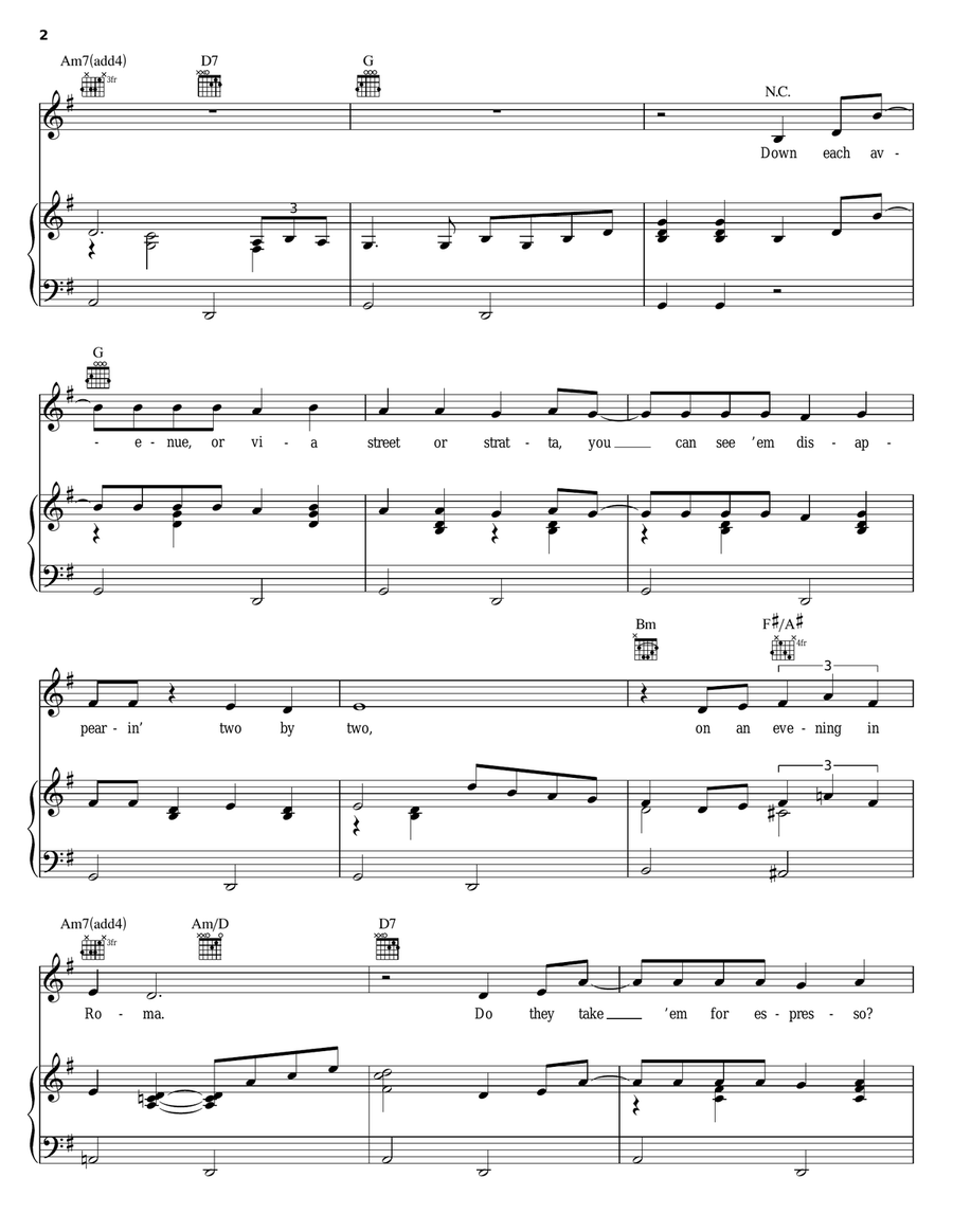 On An Evening In Rome Piano, Vocal, Guitar scores gallery preview page 2
