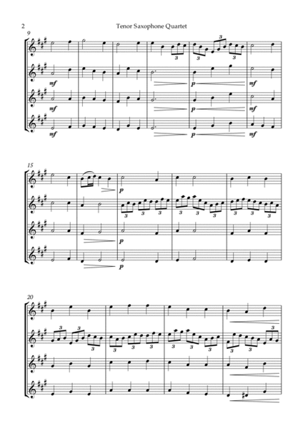 Bach Jesu, joy of man's desiring for Tenor Saxophone Quartet image number null