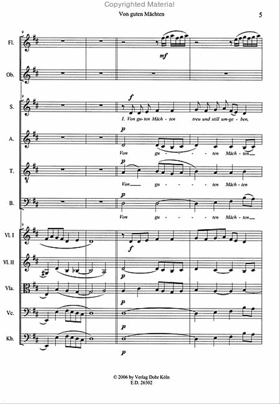 Von guten Mächten für Chor und Kammerorchester (2005) -Kantate auf einen Text von Dietrich Bonhoeffer- 4-Part scores gallery preview page 2