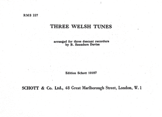 Welsh Tunes 3 Recorders