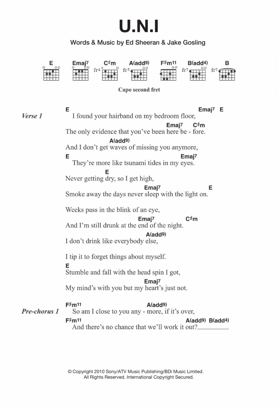 U.N.I. U.N.I. Acoustic Guitar scores gallery preview page 1