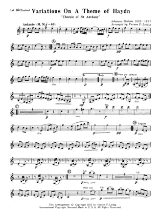 Variations on a Theme of Haydn: 1st B-flat Clarinet