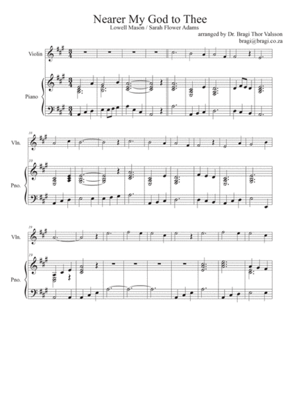 Nearer My God To Thee - Violin with Piano accompaniment image number null