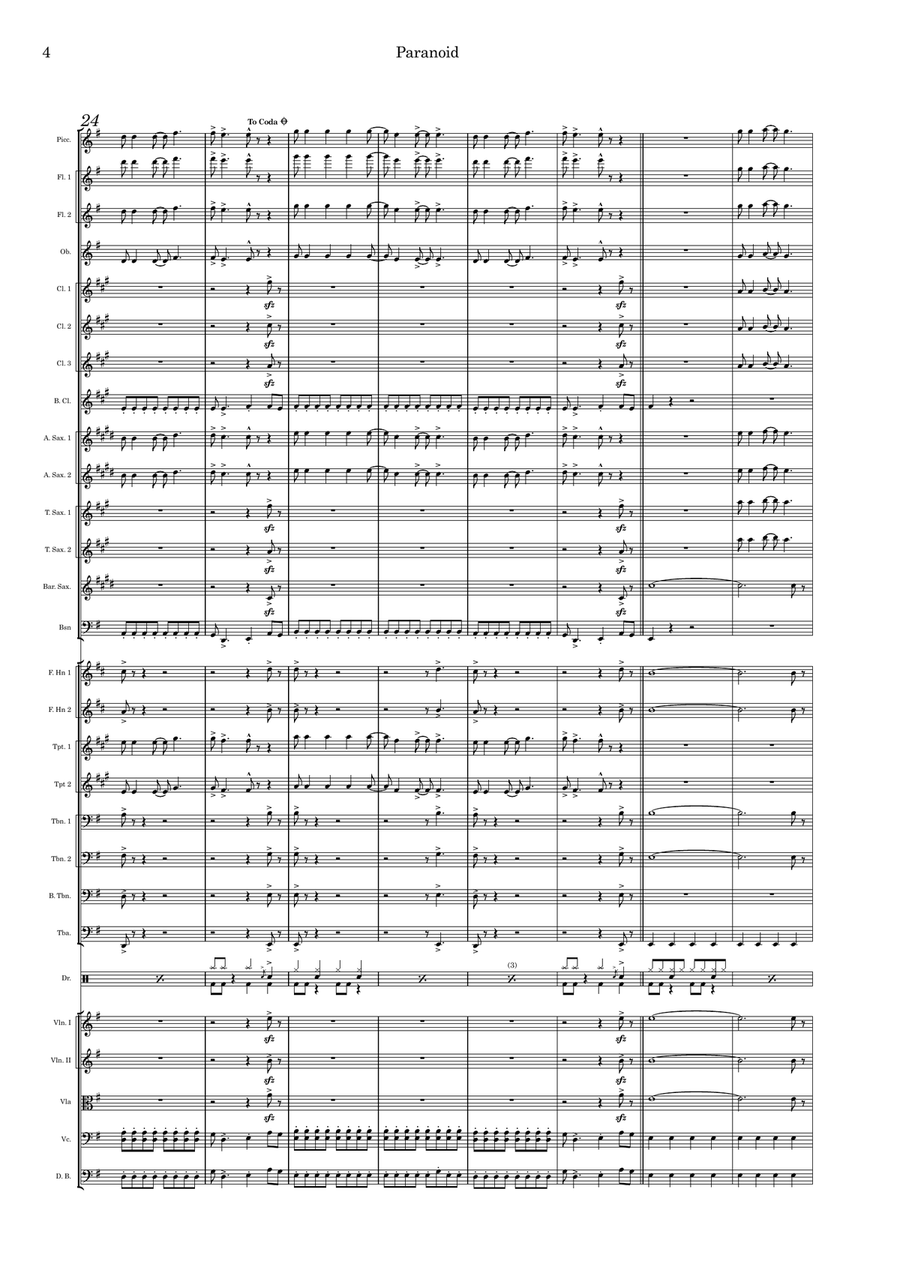 Paranoid Full Orchestra scores gallery preview page 4