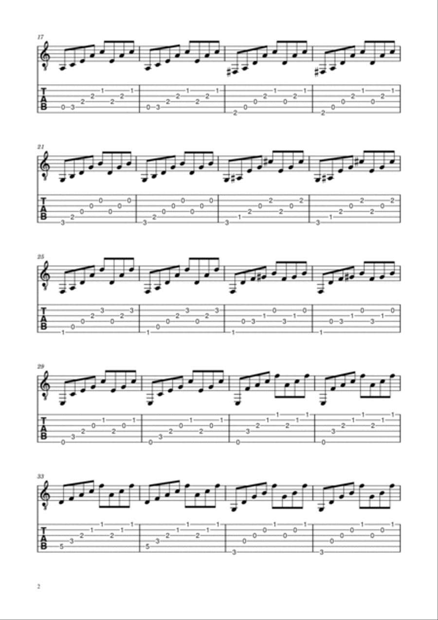 Bach - Prelude in C major - BWV 846 - Guitar TAB Acoustic Guitar scores gallery preview page 2