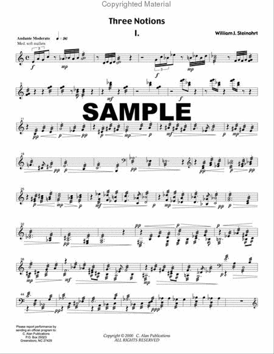 Three Notions Three Notions Percussion Ensemble scores gallery preview page 2