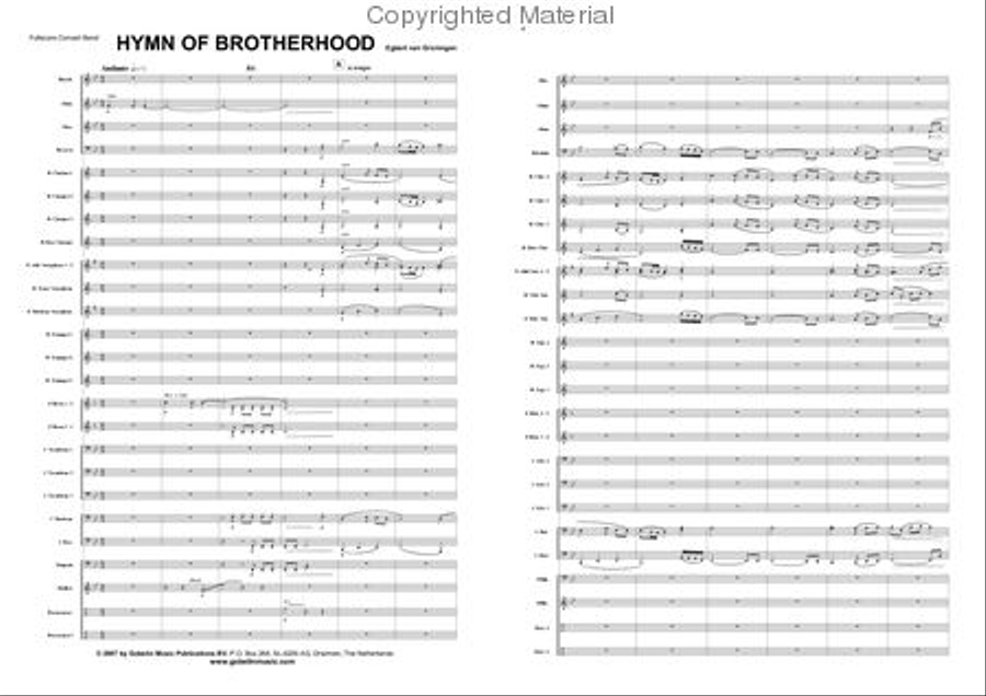 Hymn of Brotherhood Concert Band scores gallery preview page 2