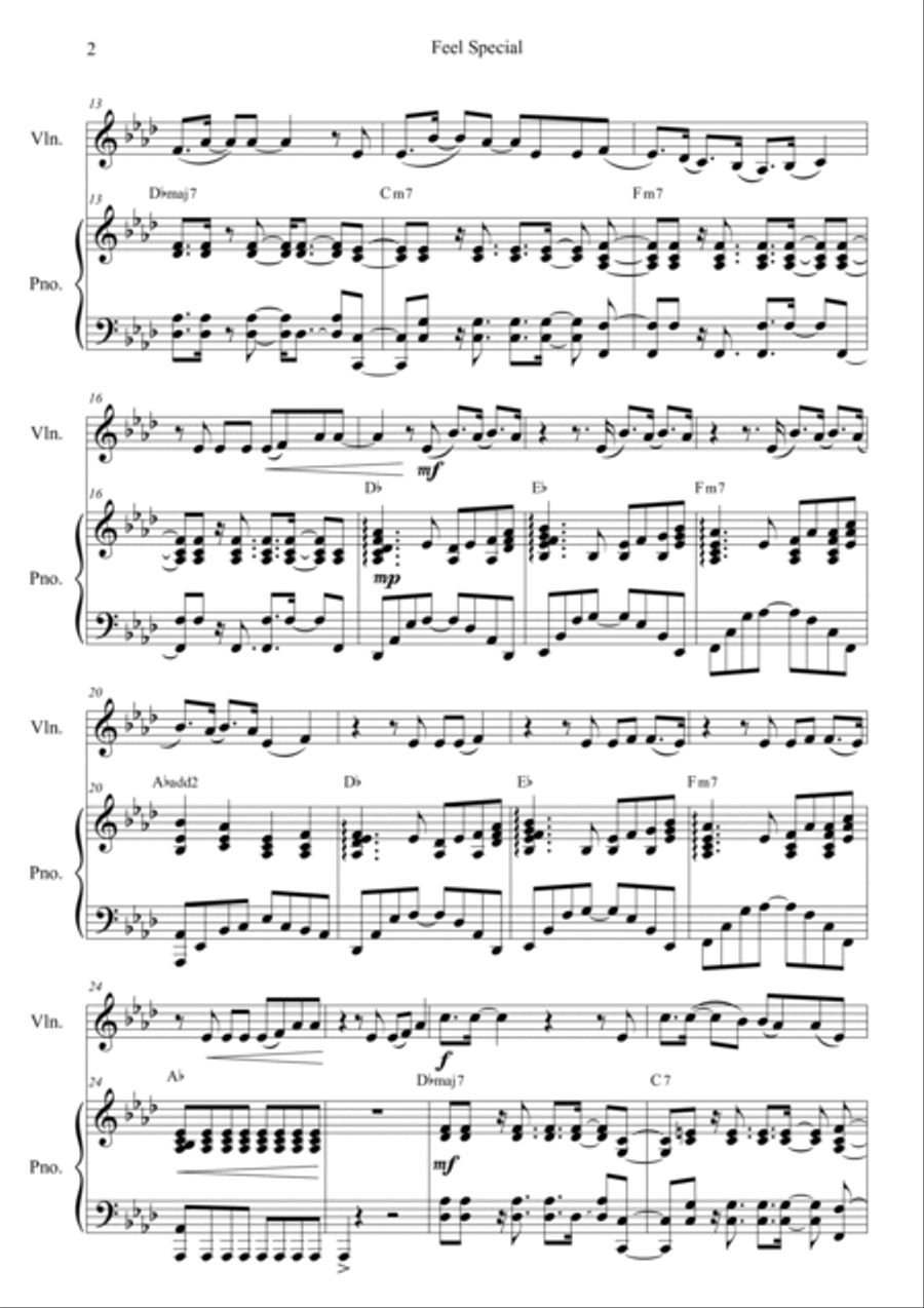 Feel Special Feel Special Violin Solo scores gallery preview page 2