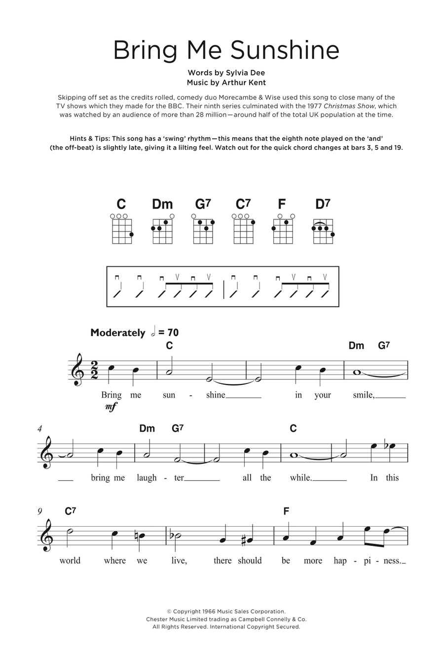 Bring Me Sunshine Bring Me Sunshine Ukulele scores gallery preview page 1