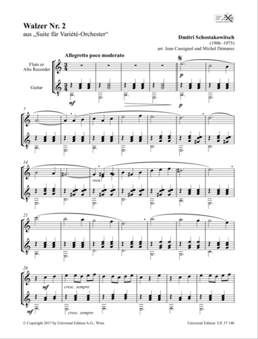 Waltz No. 2 Chamber Music scores gallery preview page 3