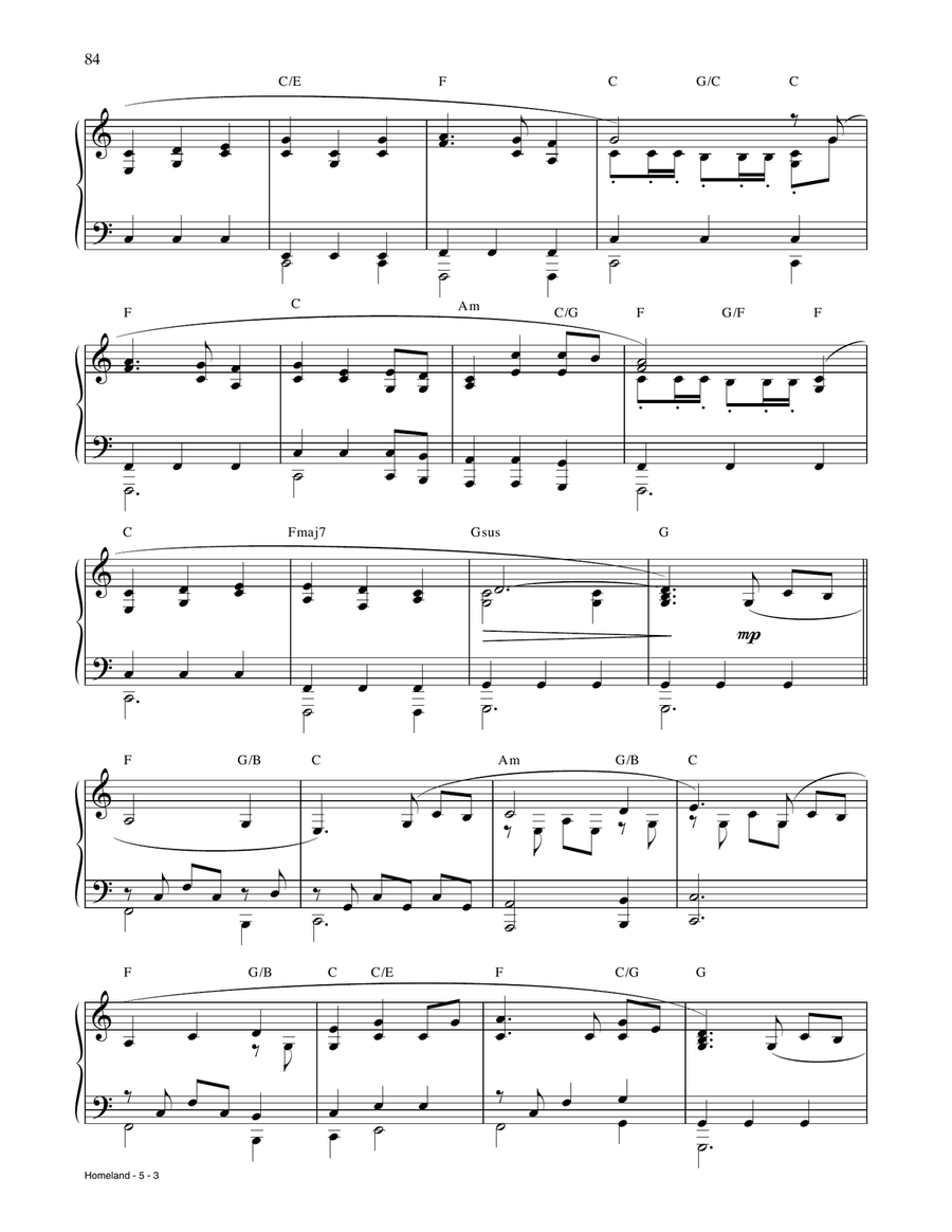 Homeland (Main Title) (from Spirit: Stallion Of The Cimarron) Piano Solo scores gallery preview page 3