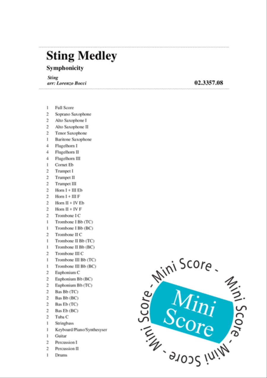 Sting Medley Sting Medley Fanfare Band scores gallery preview page 4