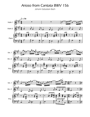 Arioso BWV 156 - Violin Duet w/ Piano
