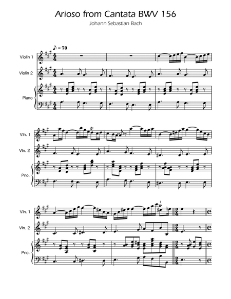 Arioso BWV 156 - Violin Duet w/ Piano image number null