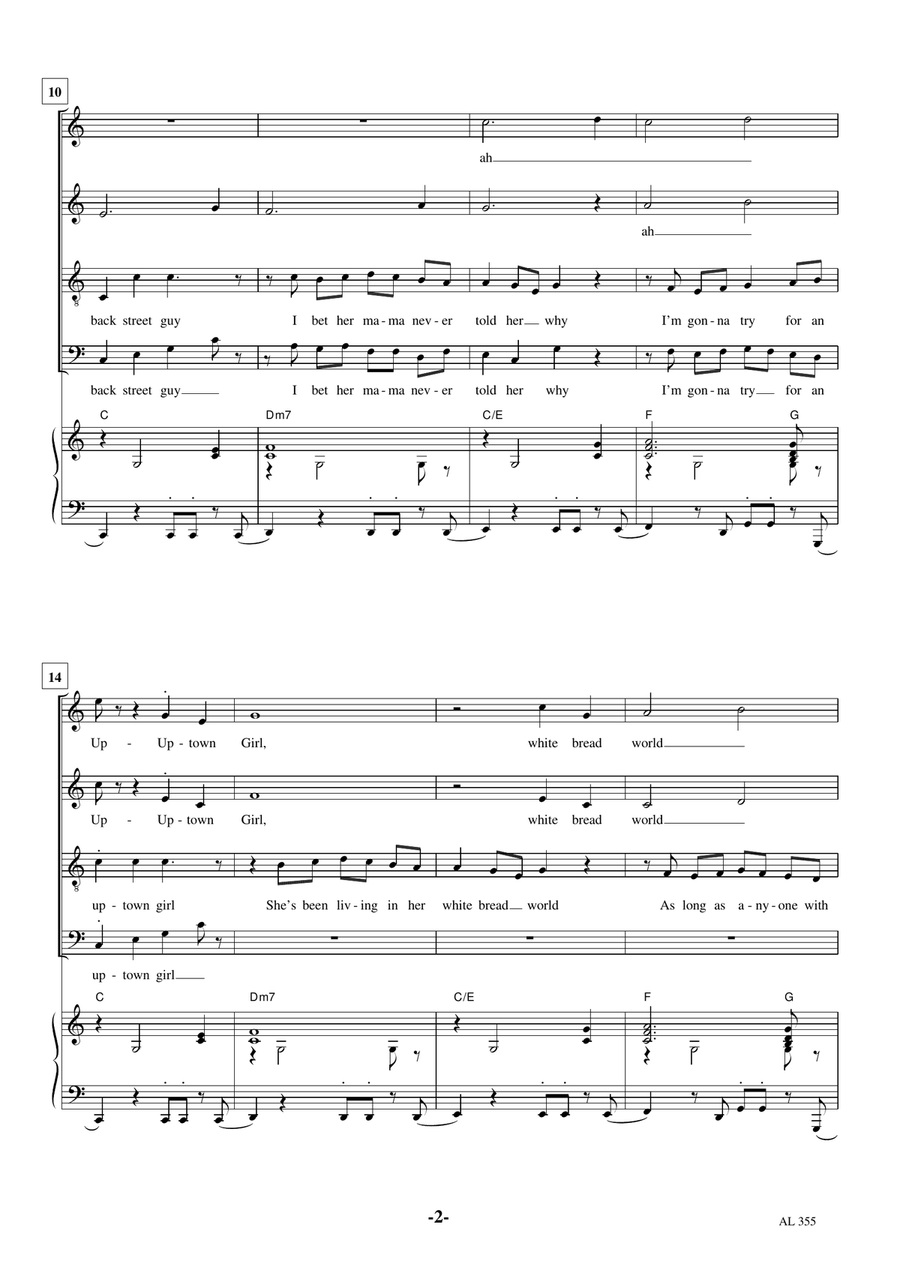 Uptown Girl 4-Part scores gallery preview page 2