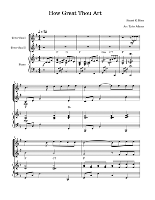 How Great Thou Art (Tenor Sax Duet and Piano)