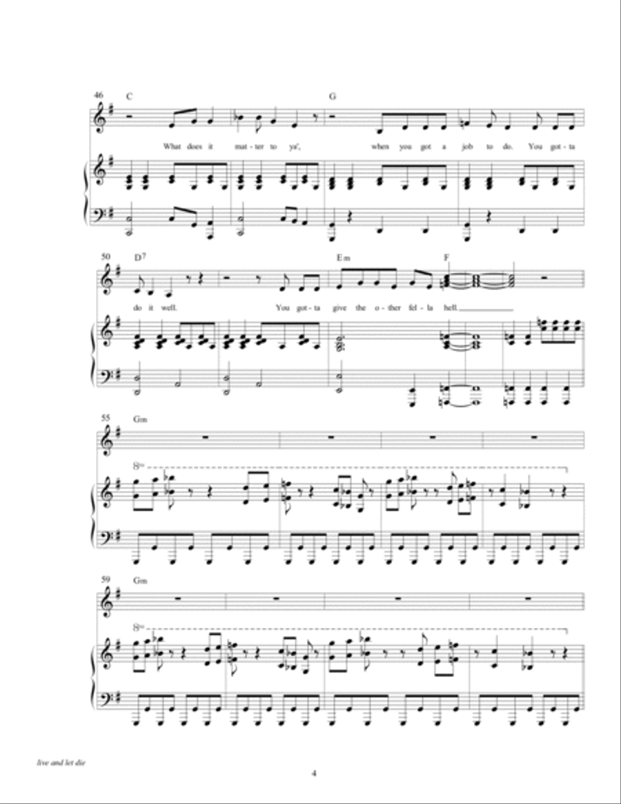 Live And Let Die Piano, Vocal, Guitar scores gallery preview page 6