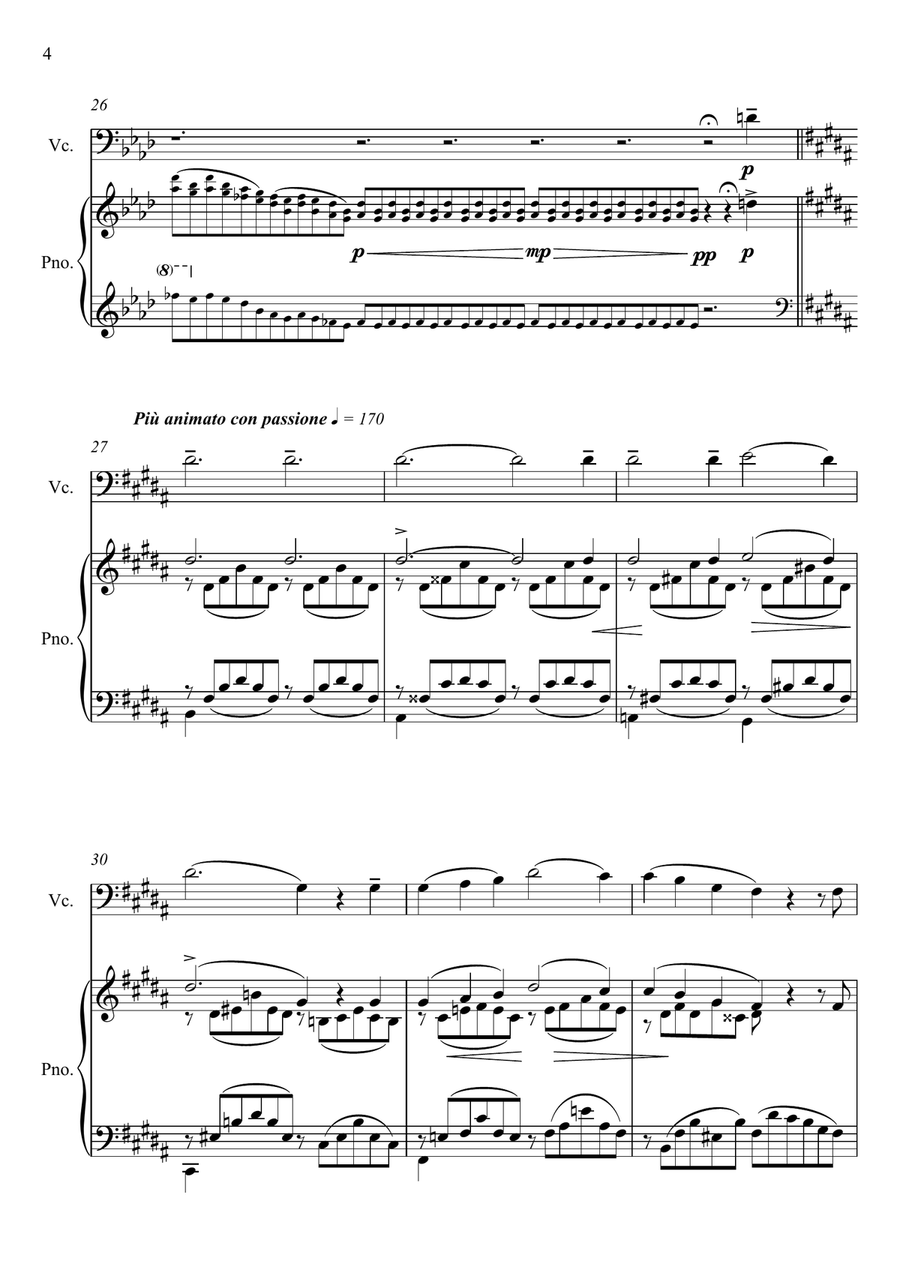 Franz Liszt - Liebestraum (Love Dream) Violoncello Solo Piano scores gallery preview page 4