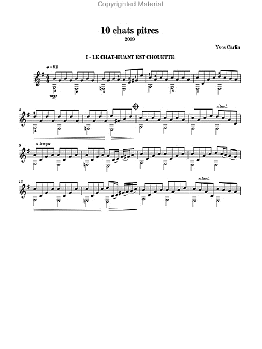 10 chats pitres, vol. 4 Classical Guitar scores gallery preview page 2