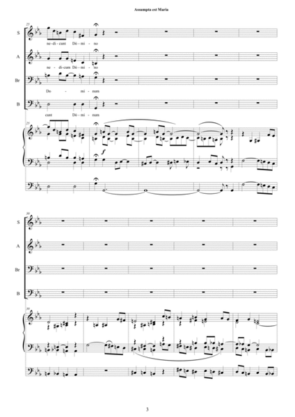 Assumpta est Maria - Motet for Choir SABrB and organ image number null