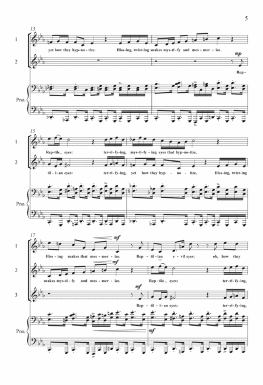 A Trip to the Zoo: 3. Snake Eyes 3-Part scores gallery preview page 4