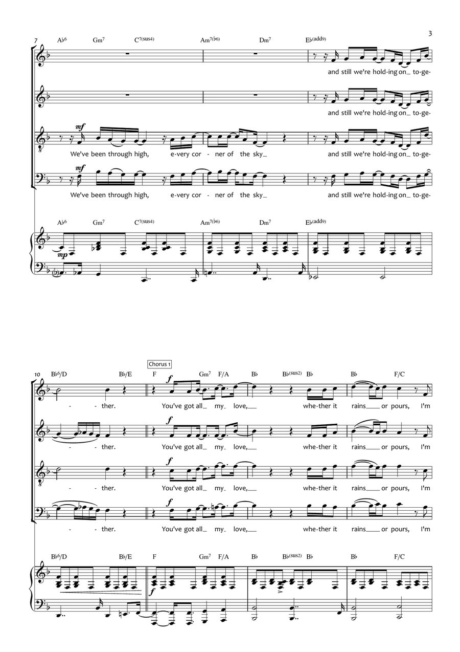 All My Love 4-Part scores gallery preview page 3