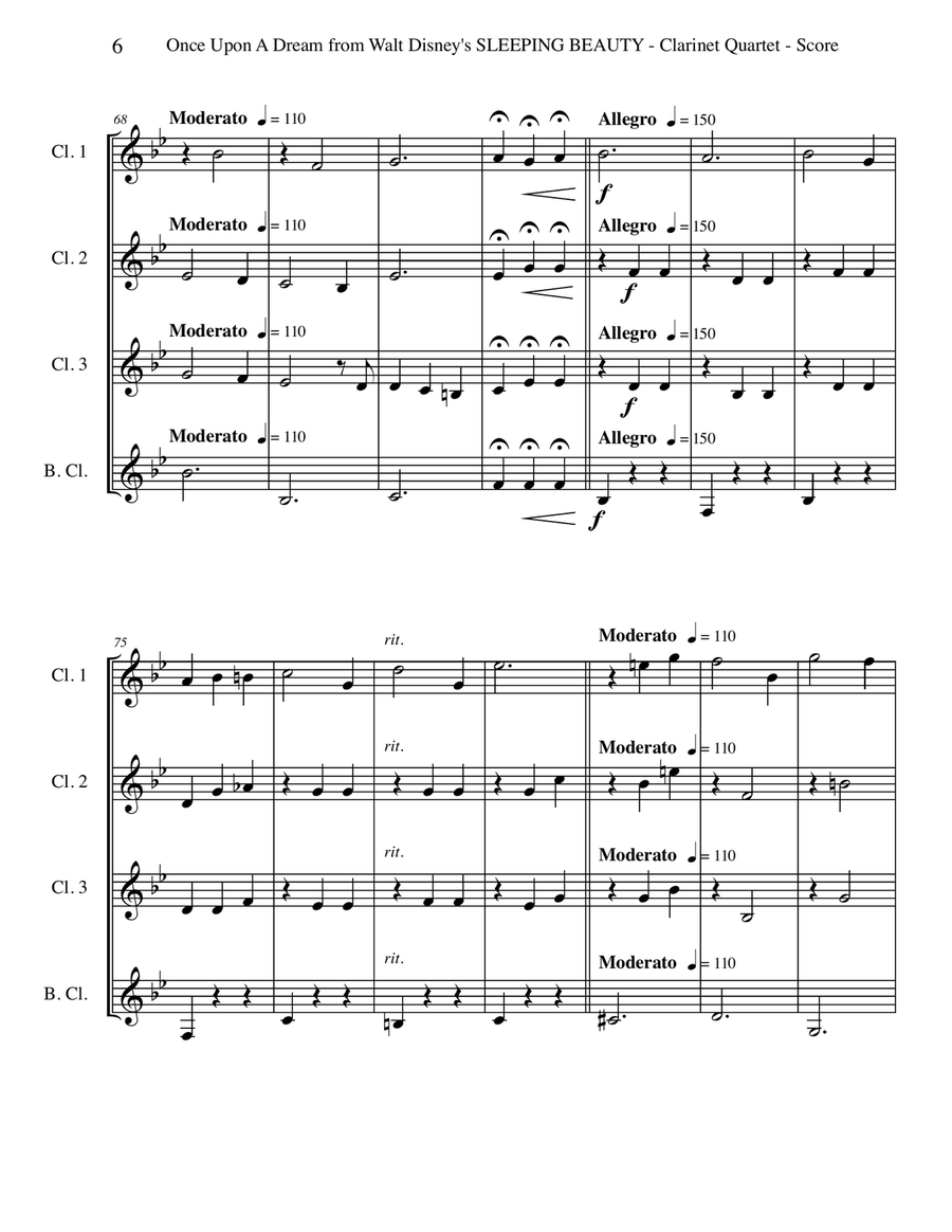 Once Upon A Dream Woodwind Quartet scores gallery preview page 6
